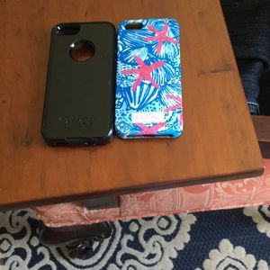 iPhone SE cases Lilly Pulitzer and Otter Box set